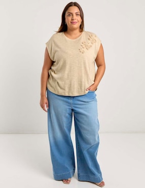 Playera manga corta Weekend Plus cuello redondo para mujer