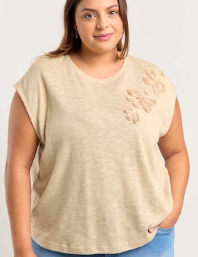 Playera manga corta Weekend Plus cuello redondo para mujer