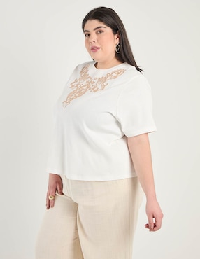 Playera manga corta Weekend Plus cuello redondo para mujer