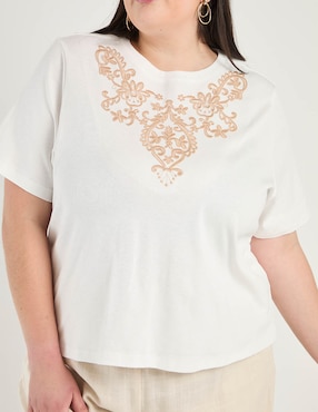 Playera manga corta Weekend Plus cuello redondo para mujer