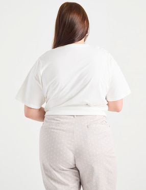 Playera manga al codo Weekend Plus cuello redondo para mujer