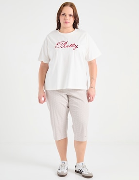 Playera manga al codo Weekend Plus cuello redondo para mujer