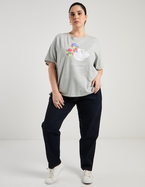 Playera manga al codo Disney Dtr Mickey Mouse cuello redondo para mujer
