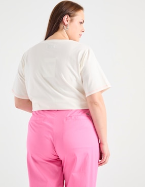 Playera manga al codo Contempo Plus cuello redondo para mujer
