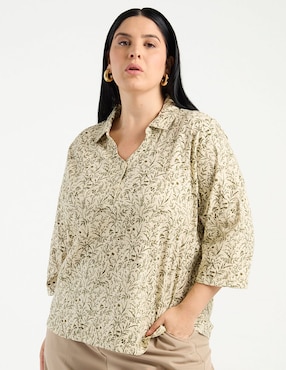 Blusa Weekend Plus manga 3/4 para mujer