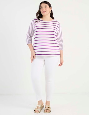 Playera manga 3/4 Weekend Plus cuello redondo para mujer