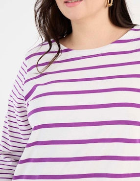 Playera manga 3/4 Weekend Plus cuello redondo para mujer