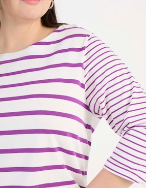 Playera manga 3/4 Weekend Plus cuello redondo para mujer