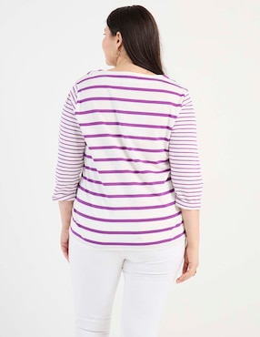 Playera manga 3/4 Weekend Plus cuello redondo para mujer