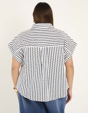 Blusa camisera manga corta para mujer
