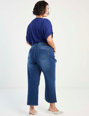 Jeans relaxed straight Contempo Plus para mujer