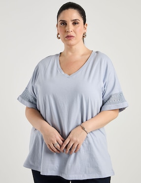 Blusa manga al codo Weekend Plus cuello V para mujer