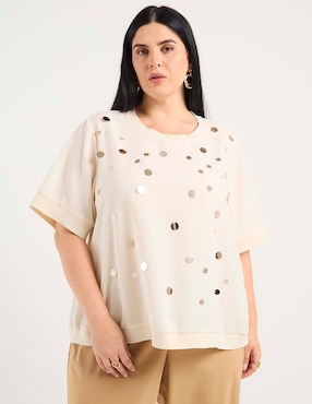 Blusa Contempo Plus manga al codo para mujer