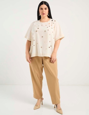 Blusa Contempo Plus manga al codo para mujer