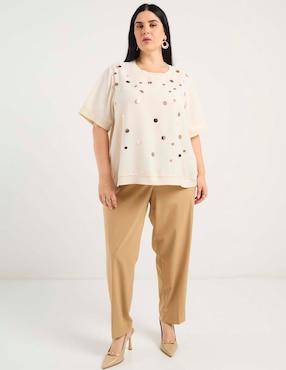 Blusa Contempo Plus manga al codo para mujer