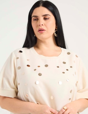Blusa Contempo Plus manga al codo para mujer