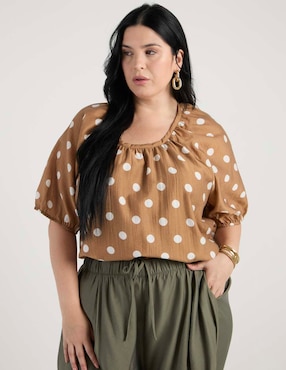 Blusa Contempo Plus manga al codo para mujer
