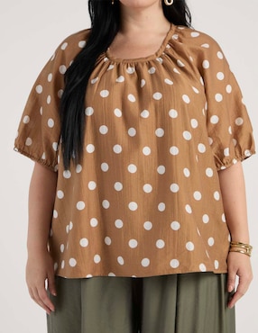 Blusa Contempo Plus manga al codo para mujer