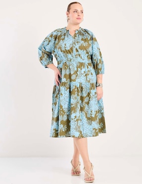 Vestido midi casual Contempo Plus para mujer