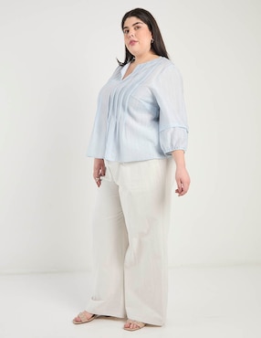 Blusa Contempo Plus manga larga para mujer