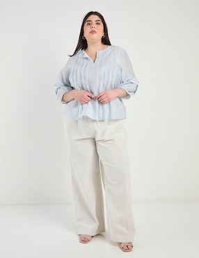 Blusa Contempo Plus manga larga para mujer