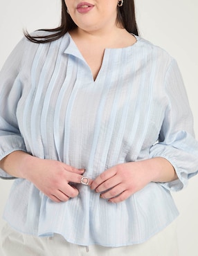 Blusa Contempo Plus manga larga para mujer