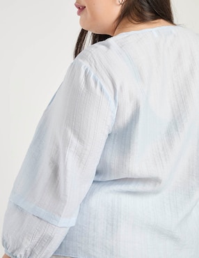 Blusa Contempo Plus manga larga para mujer