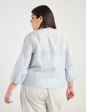 Blusa Contempo Plus manga larga para mujer