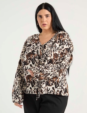 Blusa Contempo Plus manga larga para mujer