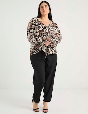 Blusa Contempo Plus manga larga para mujer