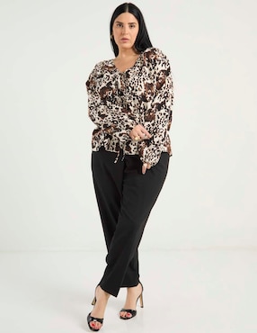 Blusa Contempo Plus manga larga para mujer