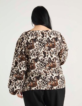 Blusa Contempo Plus manga larga para mujer