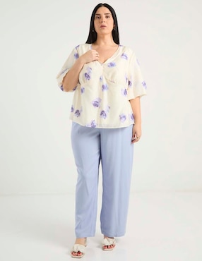Blusa Contempo Plus manga al codo para mujer