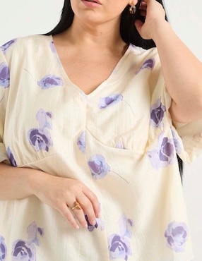 Blusa Contempo Plus manga al codo para mujer