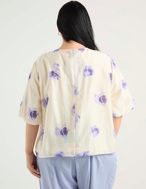 Blusa Contempo Plus manga al codo para mujer