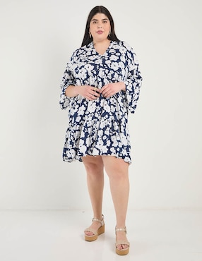 Vestido corto casual Contempo Plus para mujer