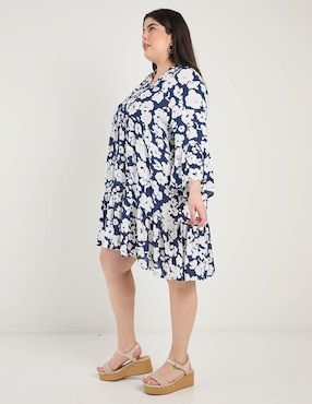 Vestido corto casual Contempo Plus para mujer