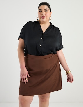 Falda corta Contempo Plus a la cintura