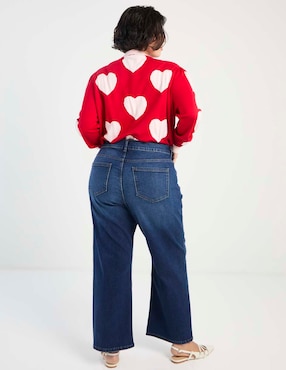 Jeans relaxed amplio Contempo Plus corte cintura para mujer