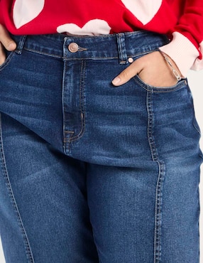 Jeans relaxed amplio Contempo Plus corte cintura para mujer
