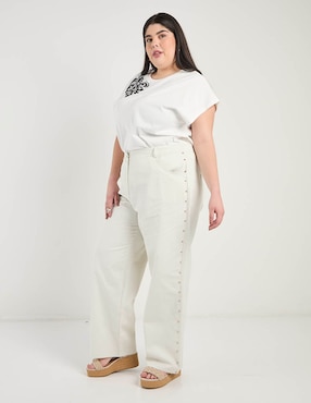 Pantalón straight Contempo Plus amplio para mujer