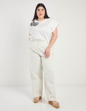 Pantalón straight Contempo Plus amplio para mujer