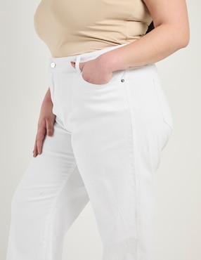 Jeans relaxed straight cintura Contempo Plus para mujer