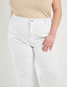 Jeans relaxed straight cintura Contempo Plus para mujer