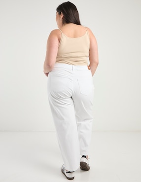 Jeans relaxed straight cintura Contempo Plus para mujer
