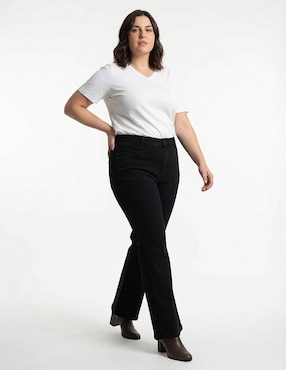 Jeans straight cintura baja Contempo Plus para mujer