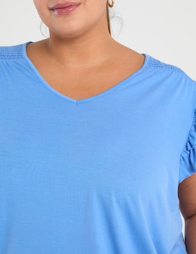 Playera manga corta Weekend Plus cuello v para mujer