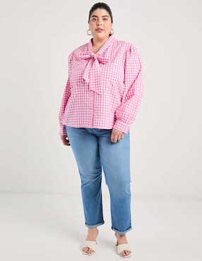Jeans straight cadera Contempo Plus para mujer