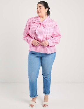 Jeans straight cadera Contempo Plus para mujer
