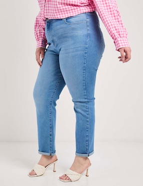Jeans straight cadera Contempo Plus para mujer